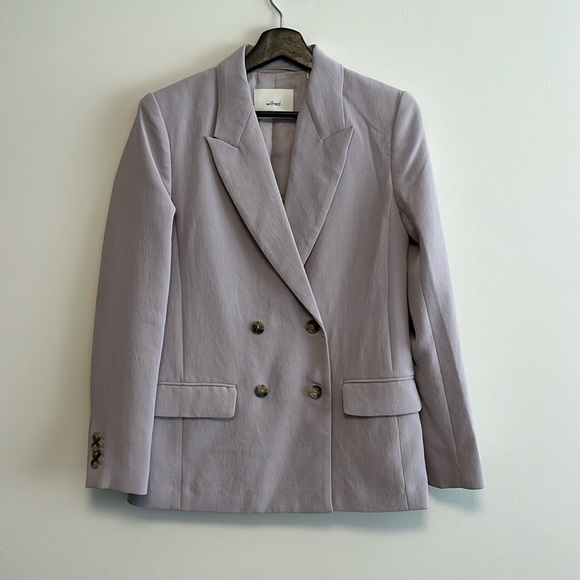 Aritzia Wilfred morado grey destiny crepette blazer sz 0 worn once - Picture 1 of 15